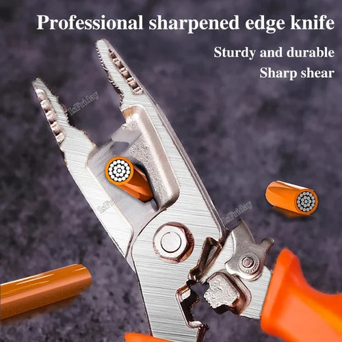 Wire Stripper Pliers 10-in-1 Alloy Steel Ergonomic Grip