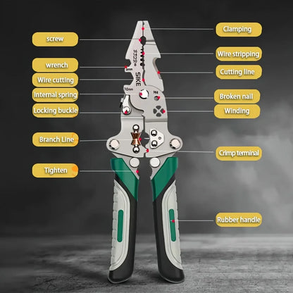 Wire Stripper Pliers Cutting Crimping & Stripping Foldable