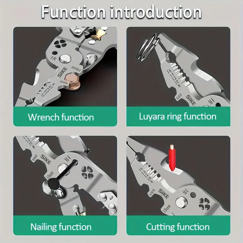 Wire Stripper Pliers Cutting Crimping & Stripping Foldable