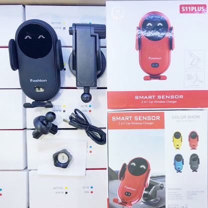 Wireless Car Charger 15W Auto-Clamp Vent & Suction Mount