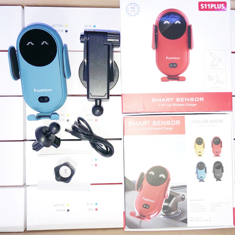 Wireless Car Charger 15W Auto-Clamp Vent & Suction Mount