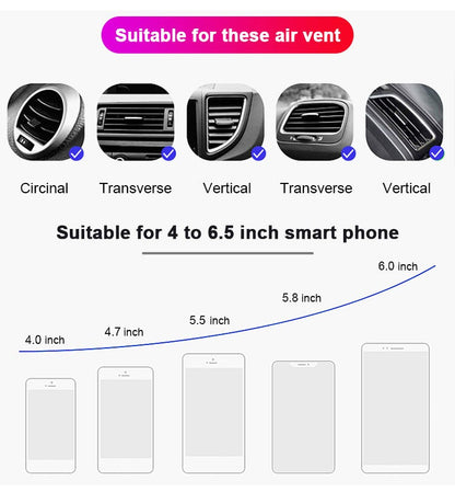 Wireless Car Charger 15W Auto-Clamp Vent & Suction Mount