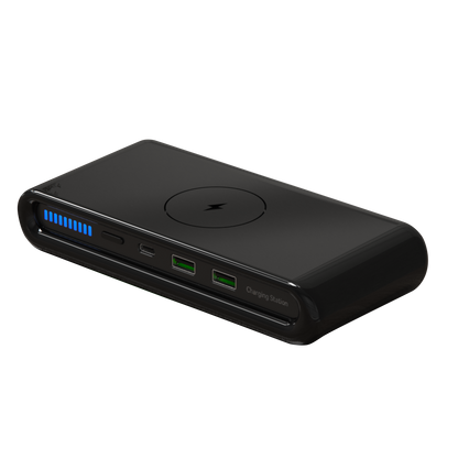 Wireless Charger 4-in-1 Multi-Device USB-A Ports & LED Indicator