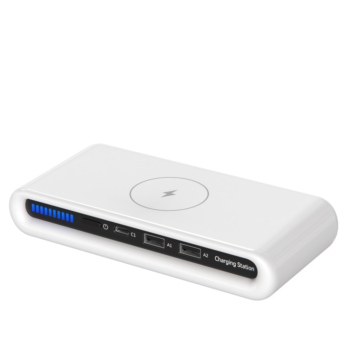 Wireless Charger 4-in-1 Multi-Device USB-A Ports & LED Indicator