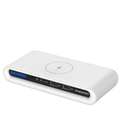 Wireless Charger 4-in-1 Multi-Device USB-A Ports & LED Indicator