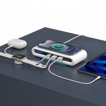 Wireless Charger 4-in-1 Multi-Device USB-A Ports & LED Indicator