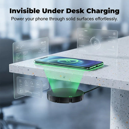 Wireless Charger Under-Desk Mount Through-Tabletop Fast Charging