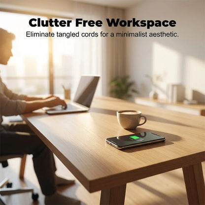 Wireless Charger Under-Desk Mount Through-Tabletop Fast Charging