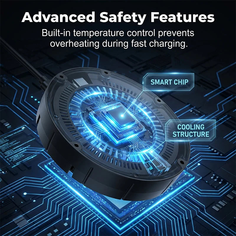 Wireless Charger Under-Desk Mount Through-Tabletop Fast Charging