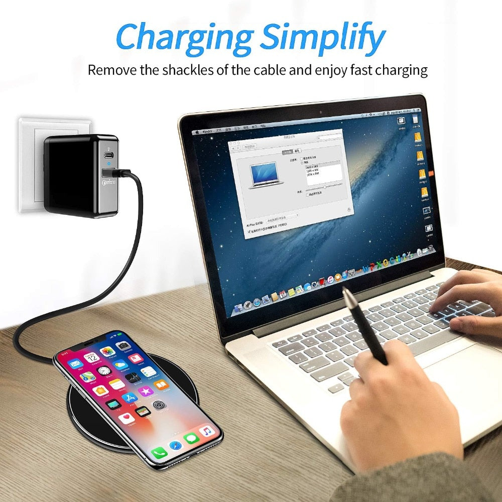 Wireless Charging Pad 30W Fast Charging USB-C Cable Included