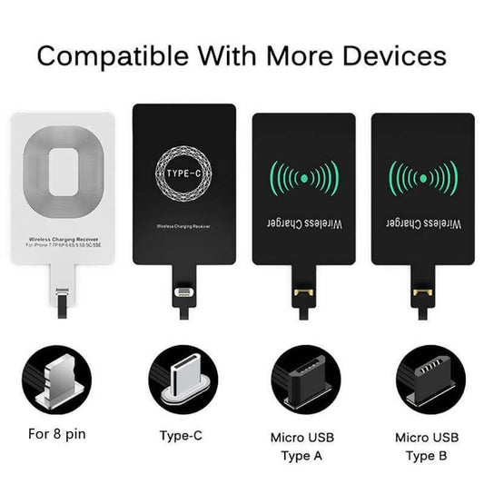 Wireless Charging Receiver Qi-Compatible Slim Plug-In Design