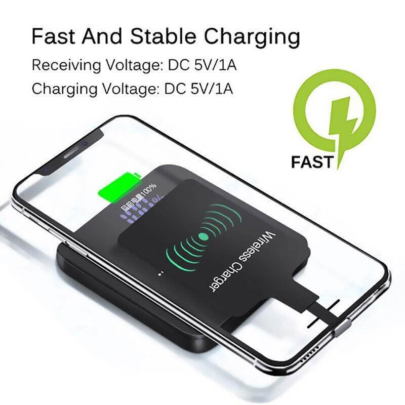 Wireless Charging Receiver Qi-Compatible Slim Plug-In Design