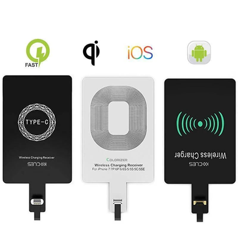 Wireless Charging Receiver Qi-Compatible Slim Plug-In Design