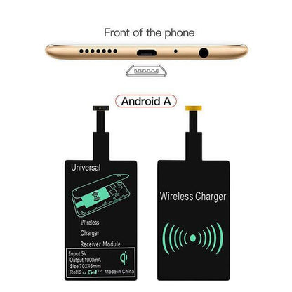 Wireless Charging Receiver Qi-Compatible Slim Plug-In Design