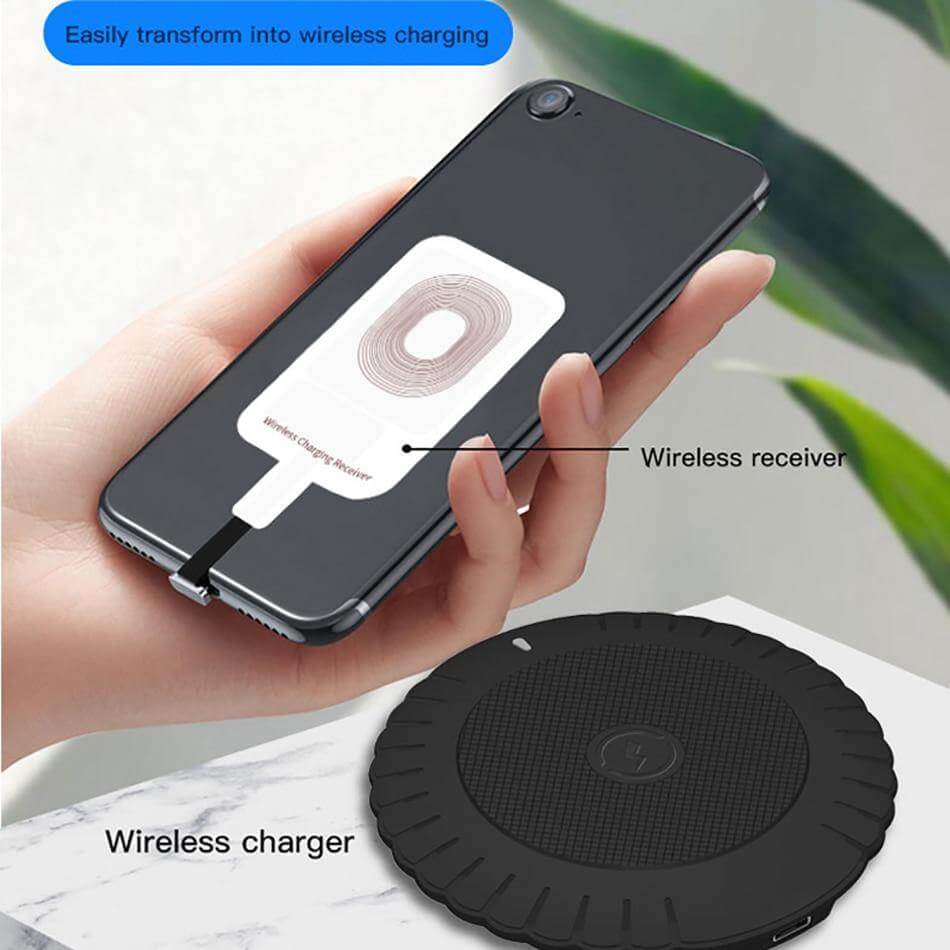 Wireless Charging Receiver Qi-Compatible Slim Plug-In Design