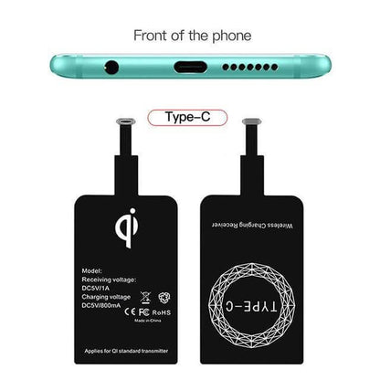 Wireless Charging Receiver Qi-Compatible Slim Plug-In Design