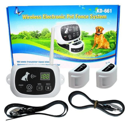 Wireless Dog Fence Adjustable Range Waterproof Rechargeable Collar