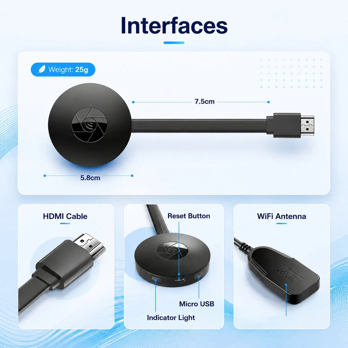 Wireless HDMI Adapter Full HD 1080p AirPlay Miracast DLNA