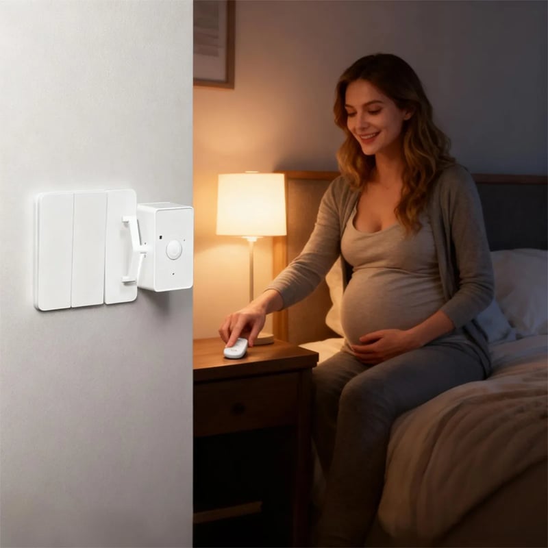 Wireless Light Switch USB Rechargeable 433 MHz Adhesive Mount