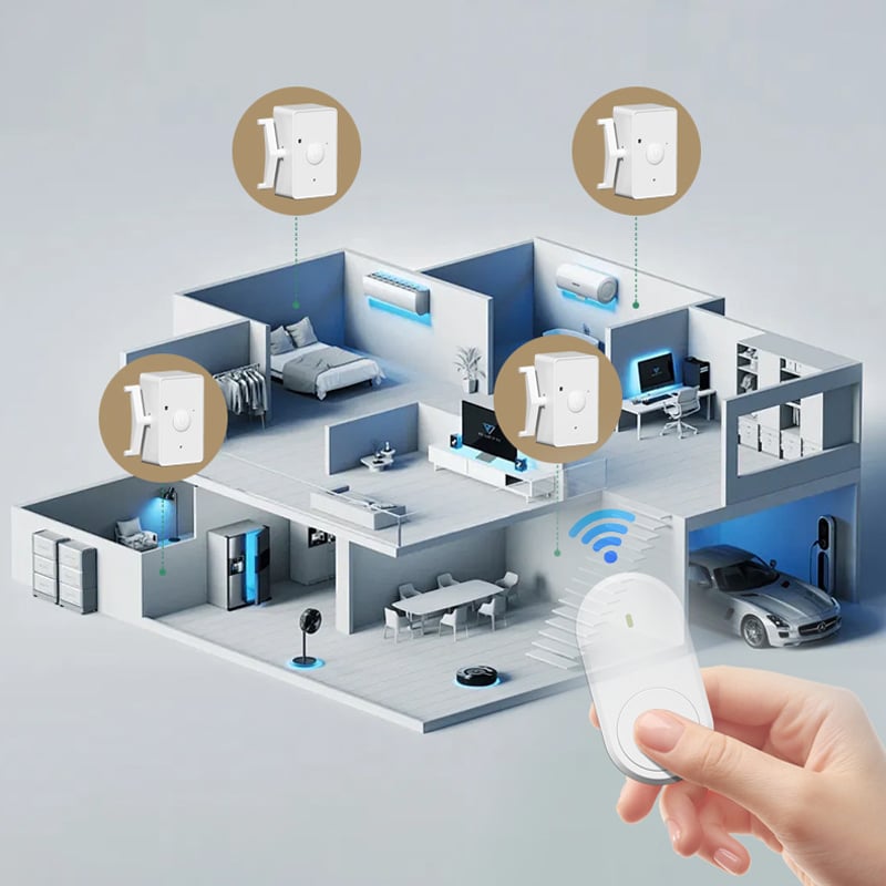 Wireless Light Switch USB Rechargeable 433 MHz Adhesive Mount