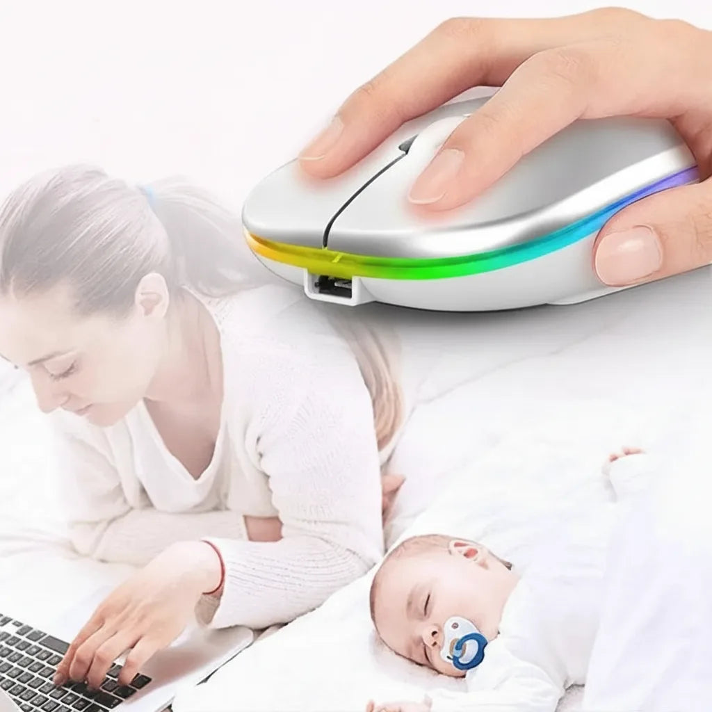 Wireless Mouse Rechargeable Bluetooth & USB Receiver