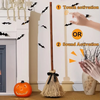 Witch Broom Motion & Sound-Activated 43 Inch Battery-Powered