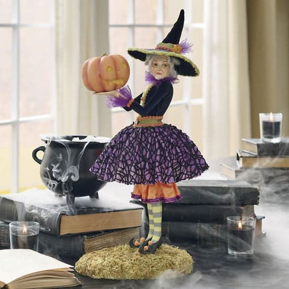 Witch Figurine Handcrafted Resin Halloween Décor