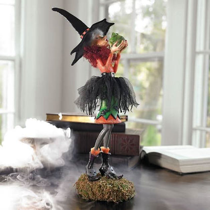 Witch Figurine Handcrafted Resin Halloween Décor