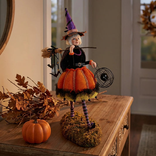 Witch Figurine Handcrafted Resin Halloween Décor