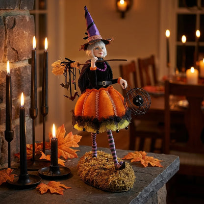 Witch Figurine Handcrafted Resin Halloween Décor