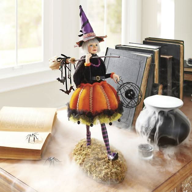 Witch Figurine Handcrafted Resin Halloween Décor