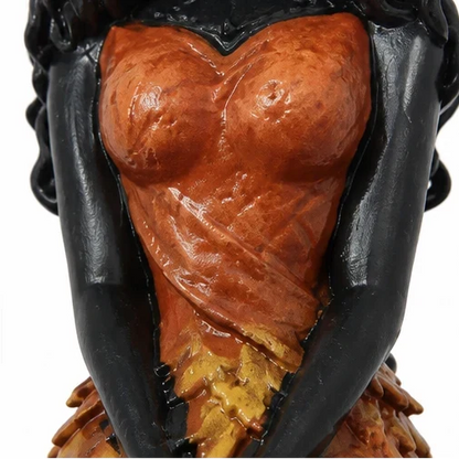 Witch Figurine Leaf-Inspired Sculptural Halloween Decor
