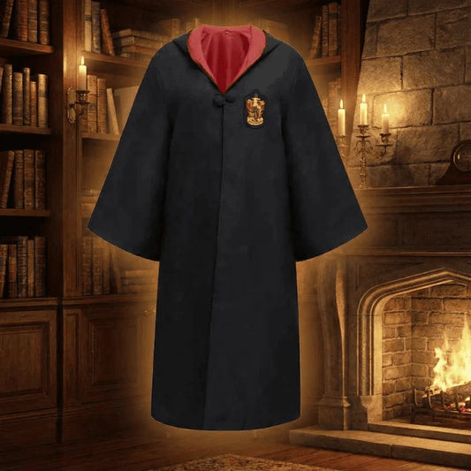 Wizard Costume Set Robe Wand Scarf Tie & Glasses