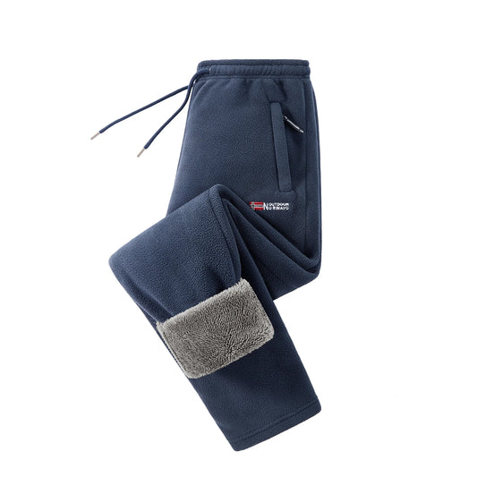 Women's Fleece Joggers Teddy Lined Zipper Pockets Drawstring Waist