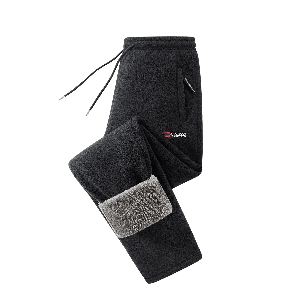 Women's Fleece Joggers Teddy Lined Zipper Pockets Drawstring Waist