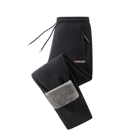 Women's Fleece Joggers Teddy Lined Zipper Pockets Drawstring Waist
