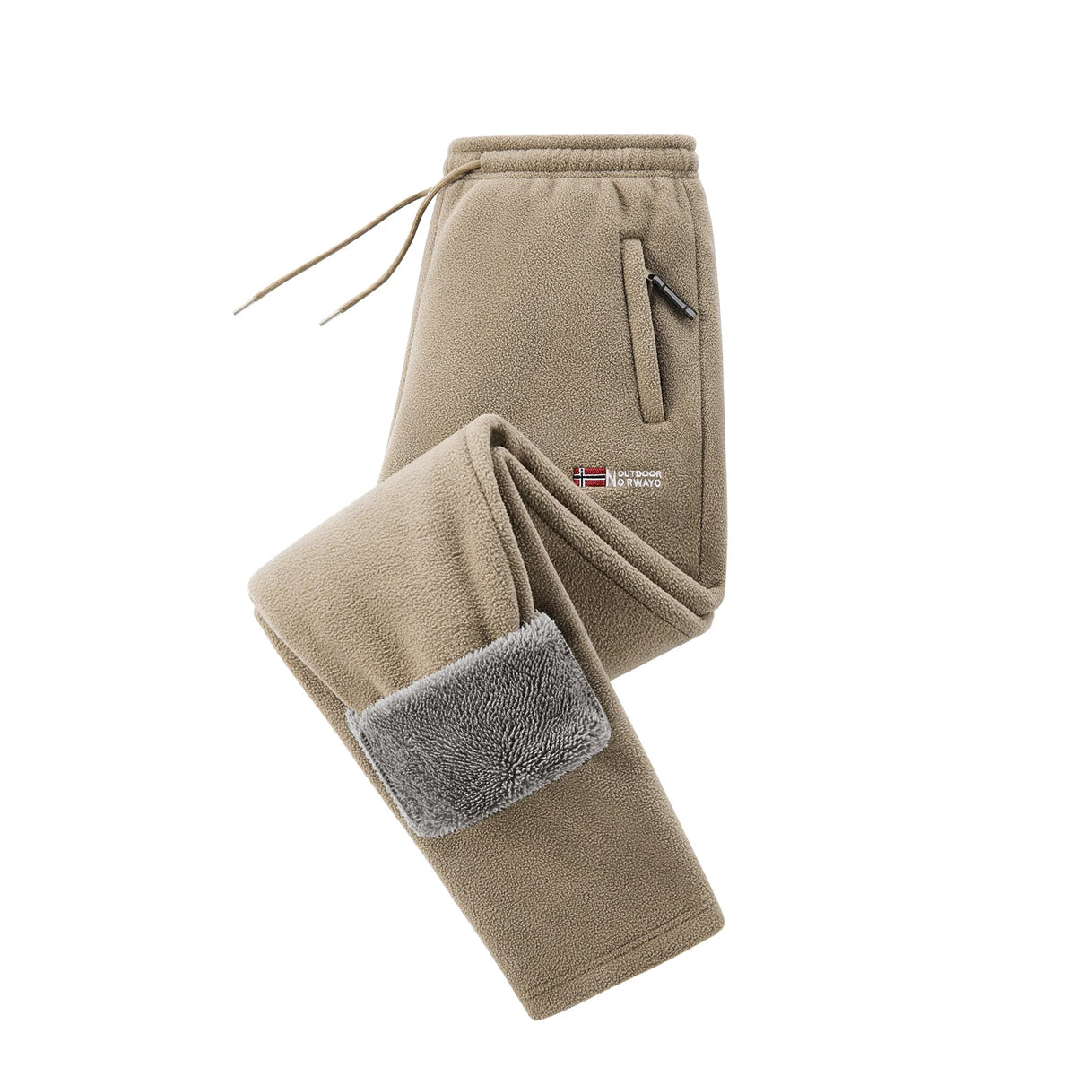 Women's Fleece Joggers Teddy Lined Zipper Pockets Drawstring Waist