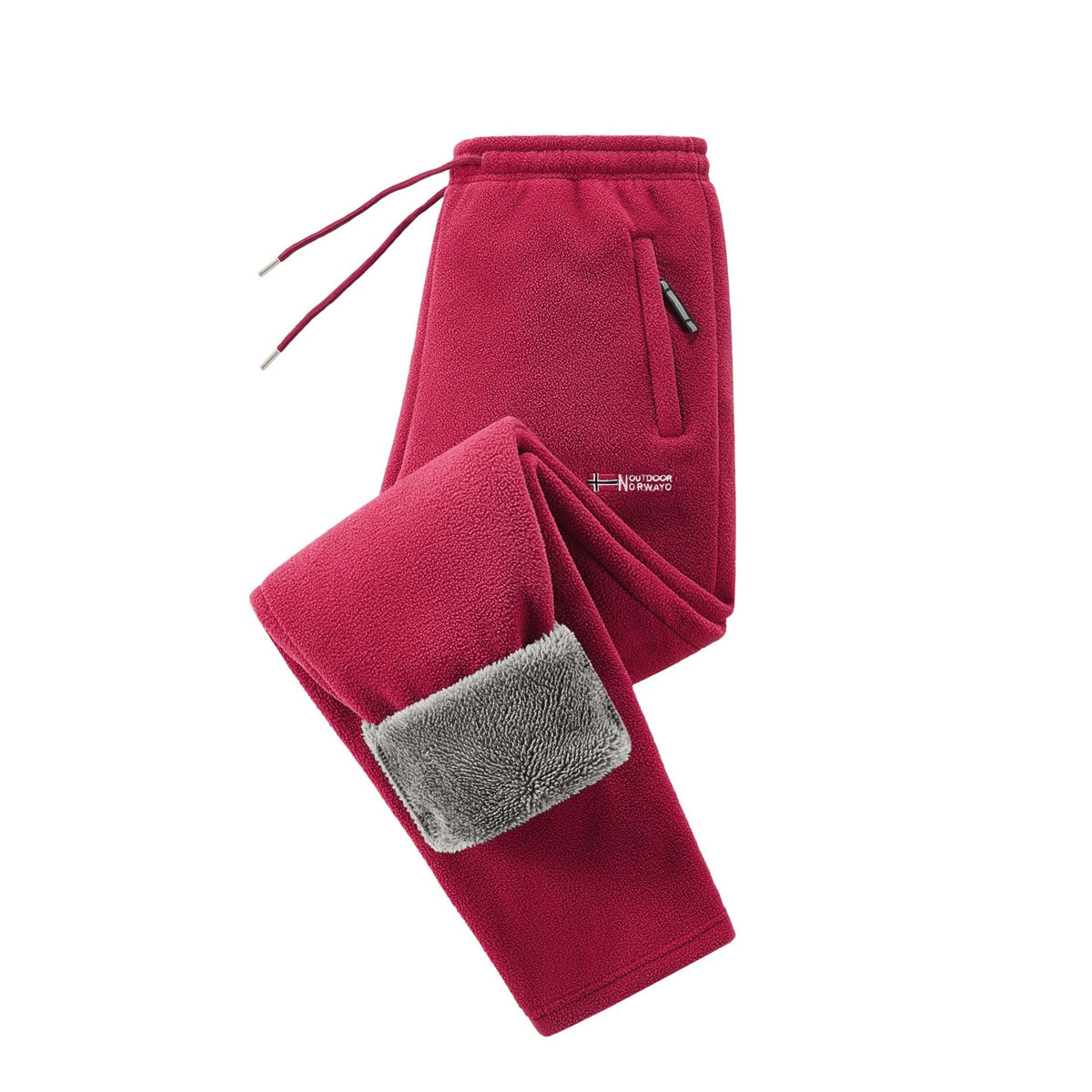 Women's Fleece Joggers Teddy Lined Zipper Pockets Drawstring Waist