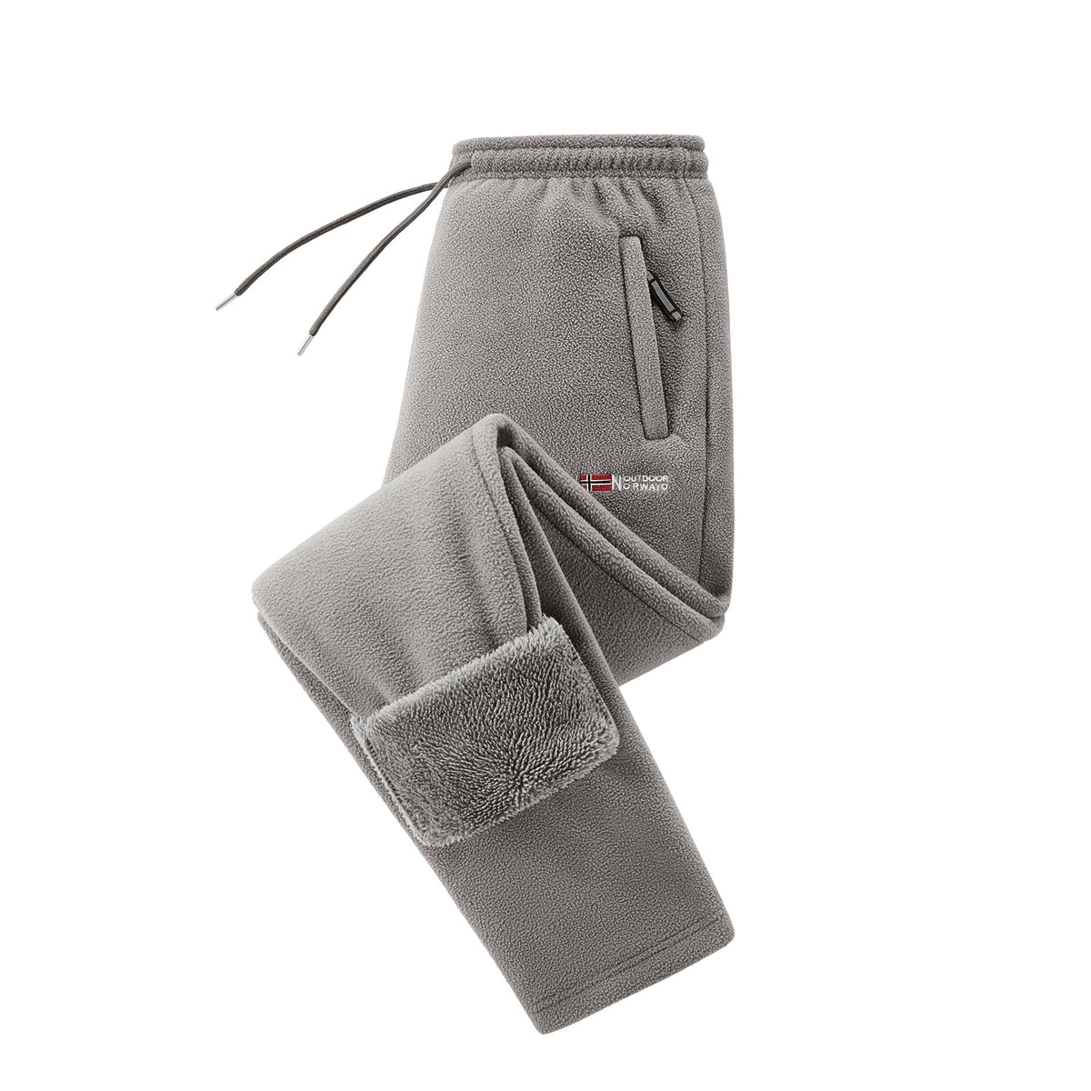 Women's Fleece Joggers Teddy Lined Zipper Pockets Drawstring Waist