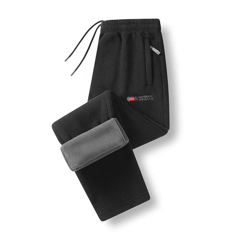 Women's Fleece-Lined Pants With Zip Pockets & Elastic Waistband
