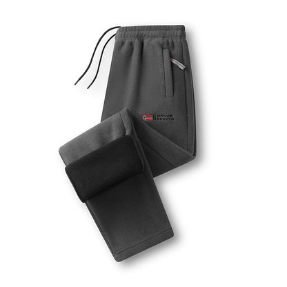 Women's Fleece-Lined Pants With Zip Pockets & Elastic Waistband