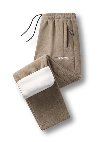 Women's Fleece-Lined Pants With Zip Pockets & Elastic Waistband