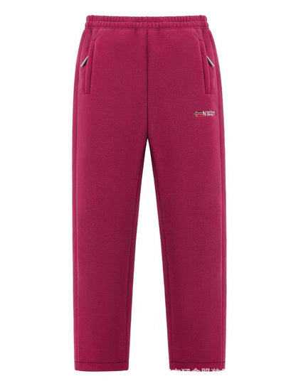 Women's Fleece Pants Thermal Lined Zip Pockets
