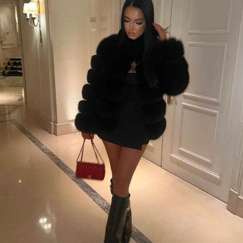 Women's Jacket Faux Fur Tailored Warmth