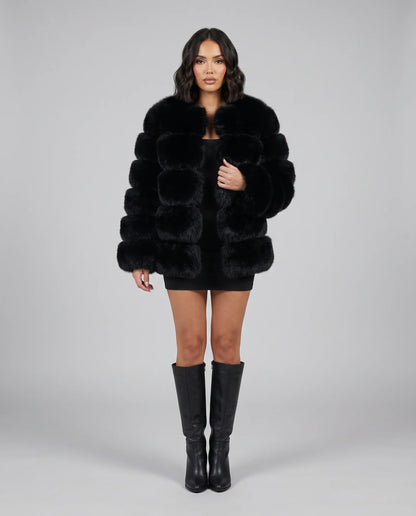 Women's Jacket Faux Fur Tailored Warmth