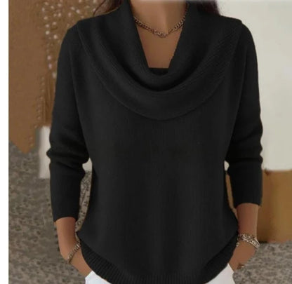 Women's Knit Sweater Thick Warm Loose Fit Long Sleeve Pullover
