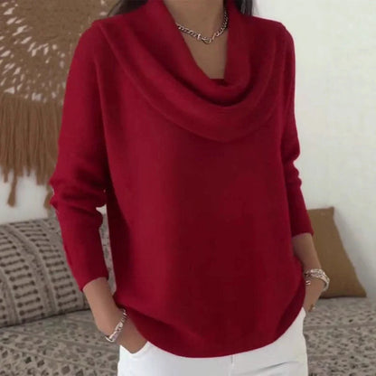 Women's Knit Sweater Thick Warm Loose Fit Long Sleeve Pullover