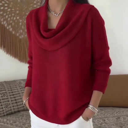 Women's Knit Sweater Thick Warm Loose Fit Long Sleeve Pullover