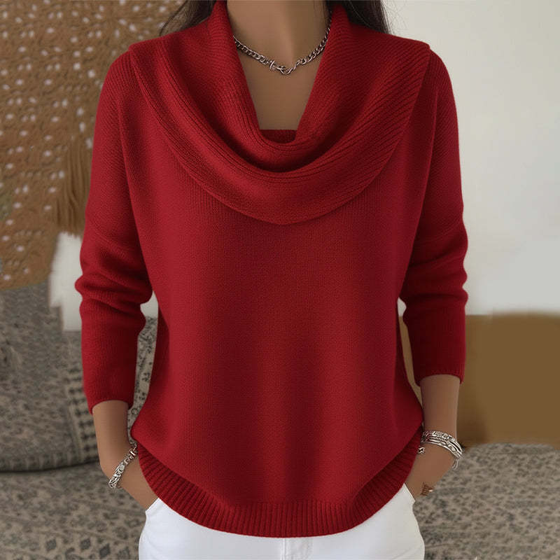 Women's Knit Sweater Thick Warm Loose Fit Long Sleeve Pullover
