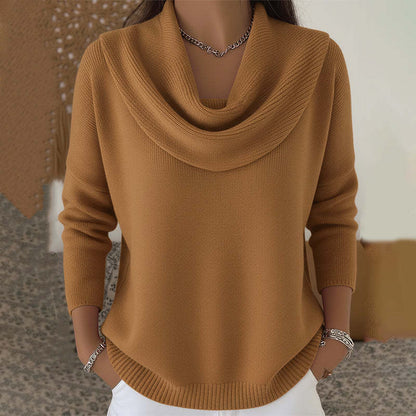 Women's Knit Sweater Thick Warm Loose Fit Long Sleeve Pullover